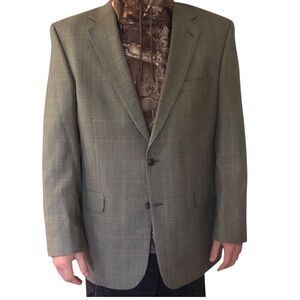 Jos A. Bank Signature Collection Glen Plaid Silk Wool 2-Button Blazer